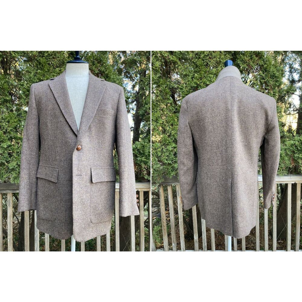 Size fits 40-42 100% Wool Tweed Sport Coat Blazer Jacket Winter